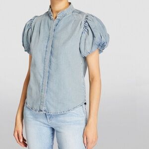 Frame denim puff sleeve